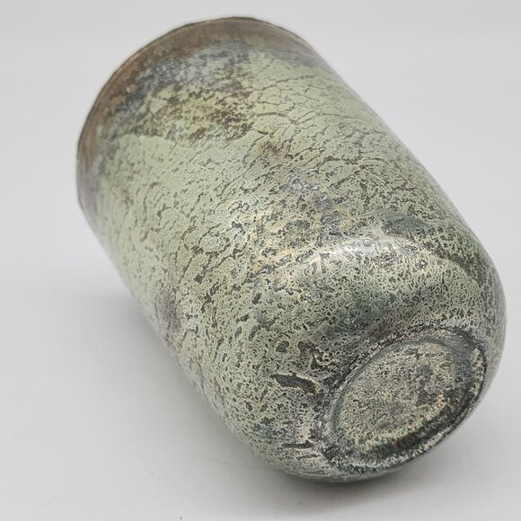 Handmade Rustic Glass Tea Light Holder Textured Glaze Finish Artistic Decor - Picture 8 of 8